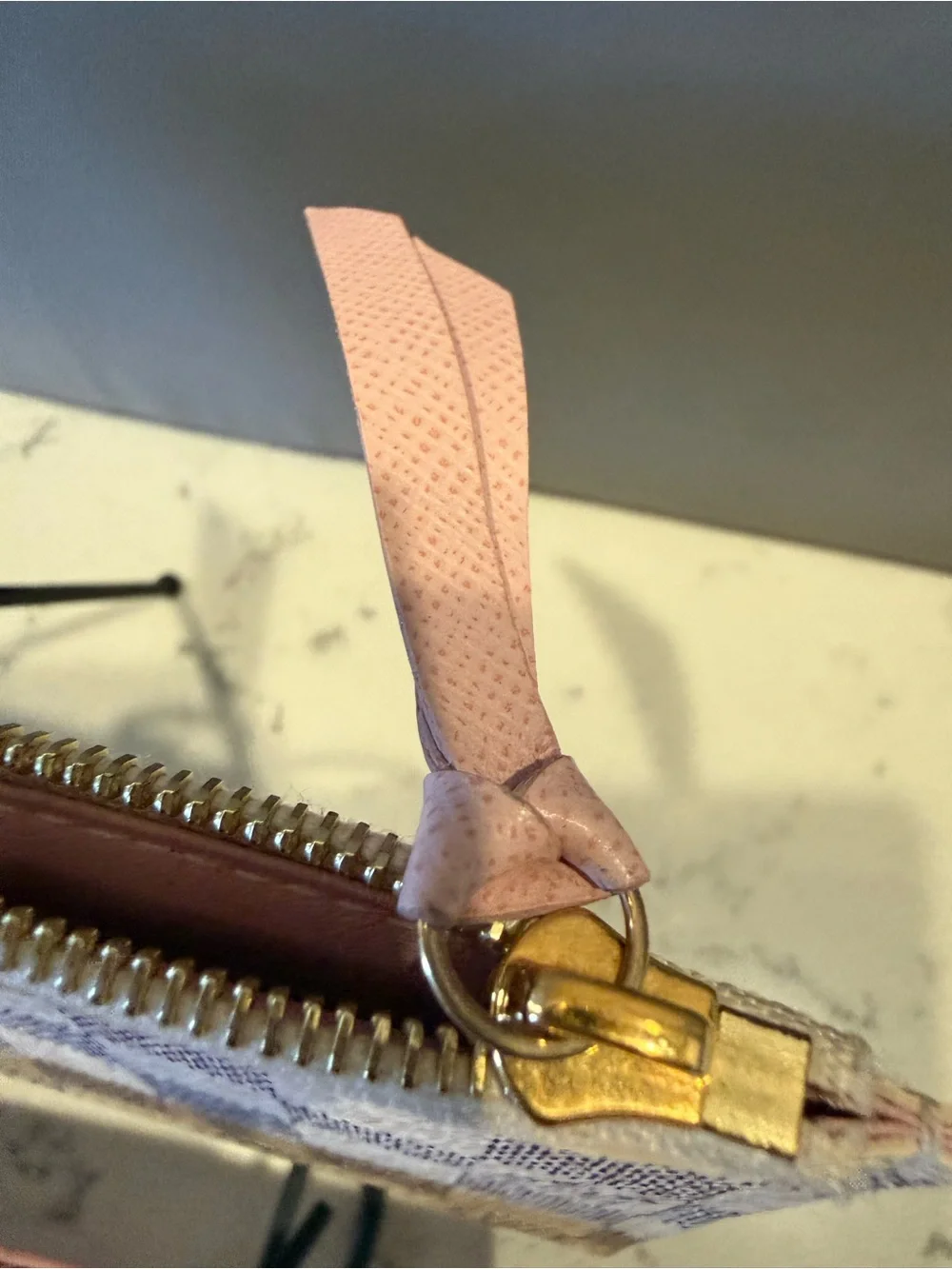 Louis Vuitton Pink Card Holder with Damier Azur Zip Pouch